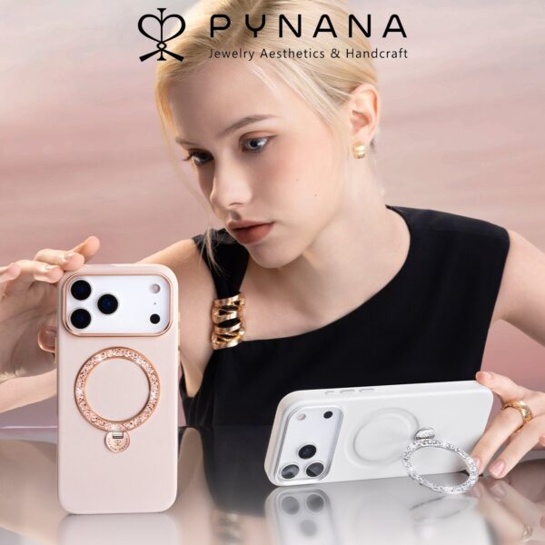 PYNANA Dancing Circle Jewelry Aesthetics & Handcraft MagSafe Ring Holder Protective Case Cover