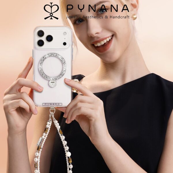 PYNANA Dancing Streamer Jewelry Aesthetics & Handcraft MagSafe Ring Holder Protective Case Cover